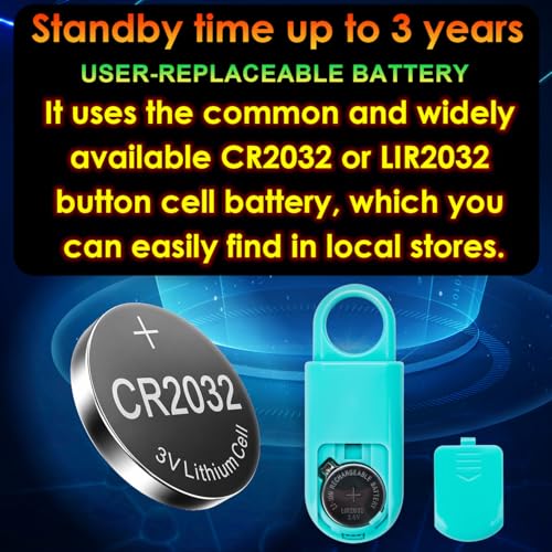 2 Pack Personal Alarm Replaceable Battery | Ultra-Lightweight 0.7 oz - color: Aqua