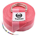 Tumaz Yoga Strap for Stretching with Adjustable D-Ring, 6/8/10 ft - color: 02. Pink Match, size: 6 Feet