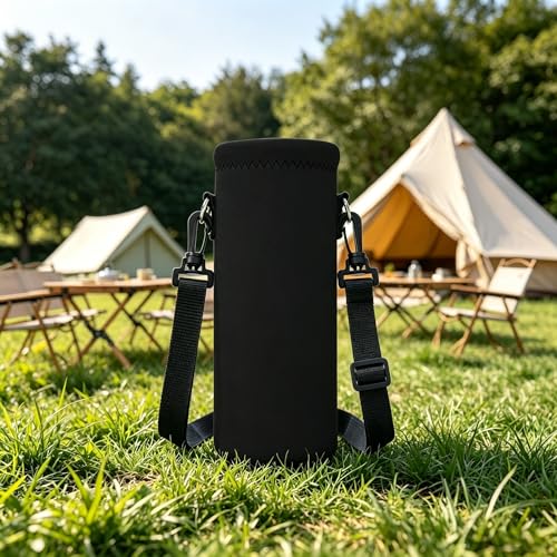 Neoprene Water Bottle Carrier Bag with Adjustable Strap, Insulated Bottle Holder for 24oz Bottles, Lightweight & Washable Bottle Sling for Walking, Hiking, Gym - color: XM-SHT-001