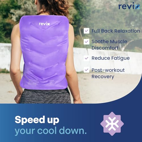 REVIX Extra-Large Back Ice Pack, Reusable Cold Packs for Full Back Relief - color: Purple