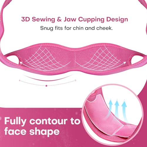 Wisdom Teeth Ice Pack Head Wrap Jaw Face Ice Pack for Wisdom Teeth Removal with 4 Gel Packs for Toothache Pain Relief Facial Face Oral Surgery TMJ Tonsillectomy Recovery Must Haves - color: Hot Pink With 4 Ice Packs