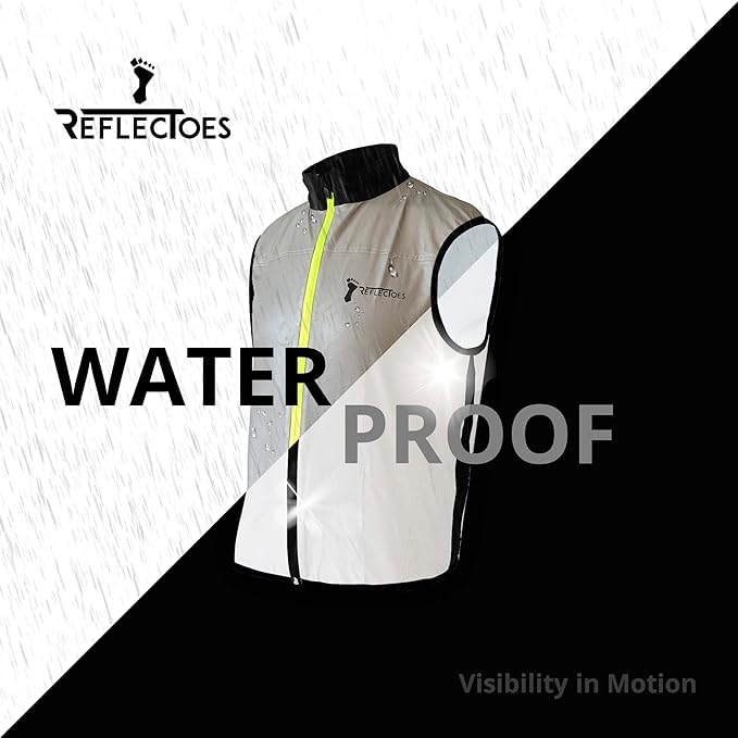 ReflecToes Reflective Running Vest, Hi Vis Cycling Vest, Motorcycle Gilet - size: XX-Large, style: Deluxe