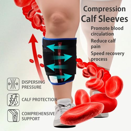 King Mills Plus Size Compression Calf Sleeves Men & Women XXL/XXXL, Blue - color: Blue