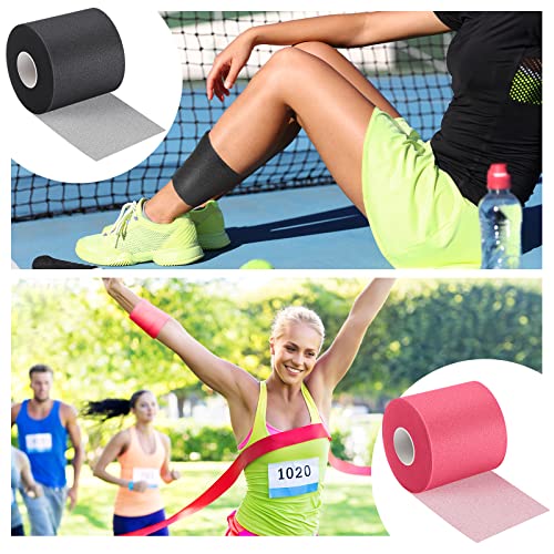 3 Pieces Pre-Wrap Tape for Hair, Sports, Ankle, Wrists, Knees - Foam Underwrap 2.75 Inch x 30 Yards (Black, Blue) - color: Black, Blue