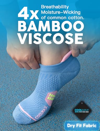 Juclise Women's No Show Compression Running Socks, 3 Pairs - color: Midgrey Aqua+washed Denim+storm Teal, size: Medium
