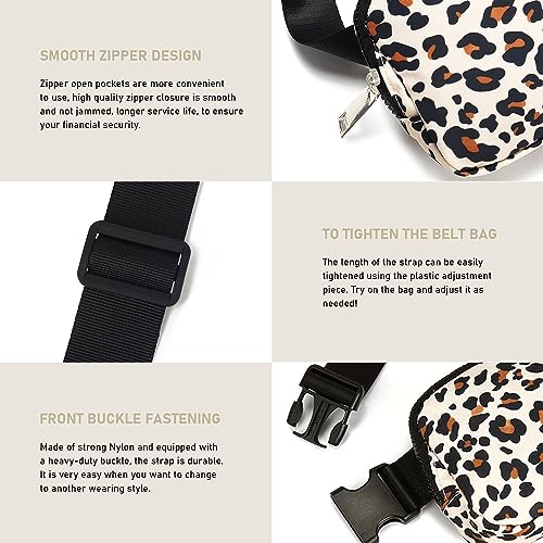 Fanny Pack, Adjustable Crossbody Waist Bag, Leopard - color: Leopard