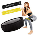 Supertrip Resistance Loop Bands with Protective Sleeves Booty Bands for Women Men 2 Pack Latex Resistance Bands and 1 Pair Non-Slip Functional Sleeves Nylon Webbing Neoprene Padding