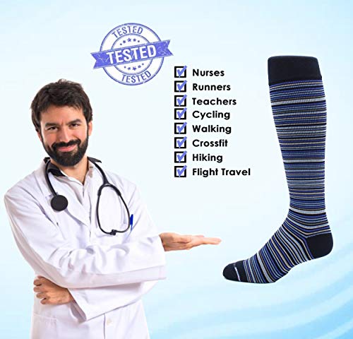Dr. Motion 4 Pairs Compression Socks for Men, Knee High - color: Mcomp-sl8