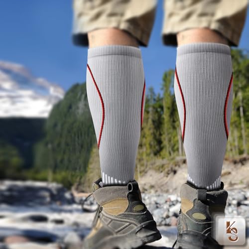 KEMISANT Women Cushioned Compression Knee High Sports Recovery Socks 3Pack - color: 3pairs-gray8294, size: Large-X-Large