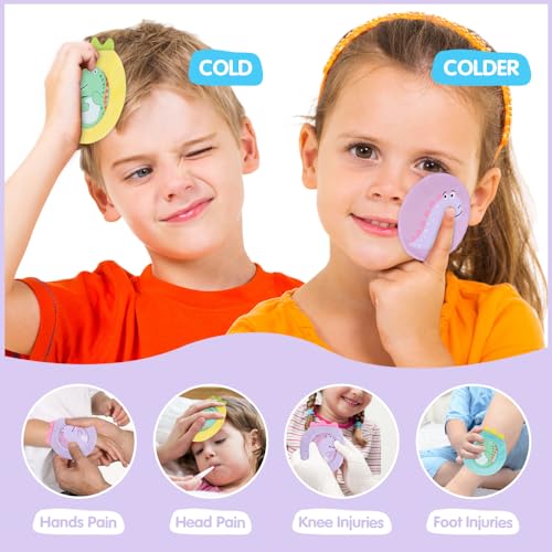 Hilph Kids Ice Packs, 3 Soft Gel Dinosaur Ice Packs for Baby Kids Boo Boos - style: C-3 Sleeve Dinosaurs