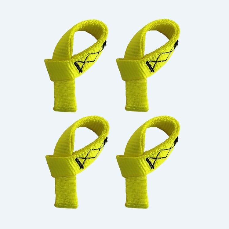 Q'Straint Q-57580-13 Yellow Webbing Loop Strap 11 Inch Length – Pack of 4, OEM Tie-Down Accessory for Wheelchair and Mobility Transport Systems