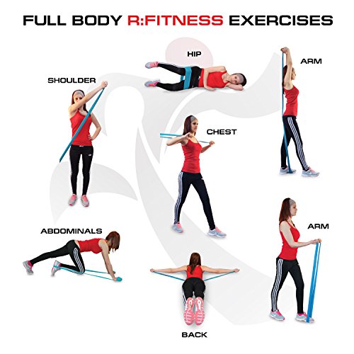 Furinno RFitness Professional Loop Stretch Latex Exercise Band - color: Blue & Purple, size: Set of 4