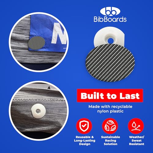 BibBoards bibSNAPS Race Bib Clips, Carbon Fiber, 4 Pack - color: Carbon Fiber