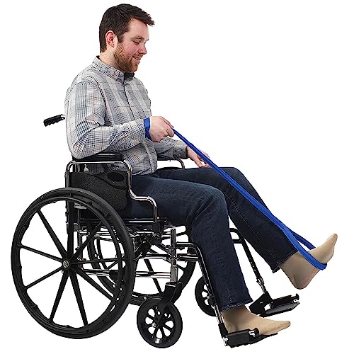 Sammons Preston - Rigid Leg Lifter, 41" Leg Strap with Webbed Loops for Hand and Foot, Easy to Use Leg Lift Assist & Riser for Getting in & Out of Beds, Cars, Wheelchairs, 2 Pack - size: Rigid - 41", style: 2 Pack
