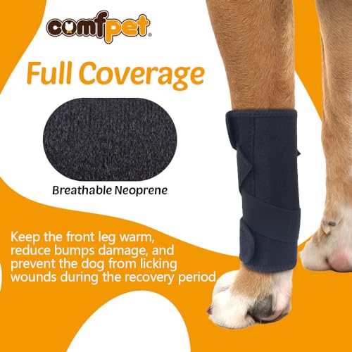 Dog Front Leg Brace, Dog Leg Support Wrap & Plastic Bar Stabilizers - size: M
