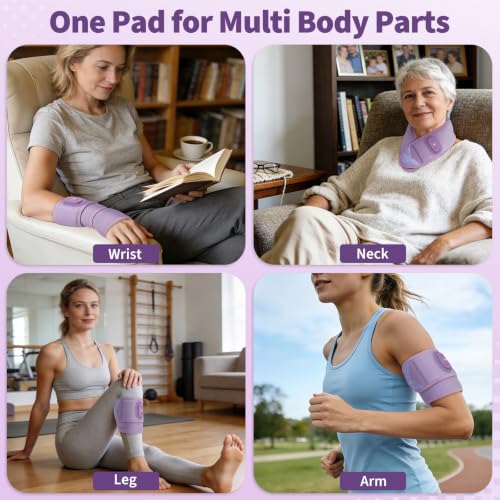 Wrist Hand Heating Pad with Red Light Massage for Carpal Tunnel - color: Purple