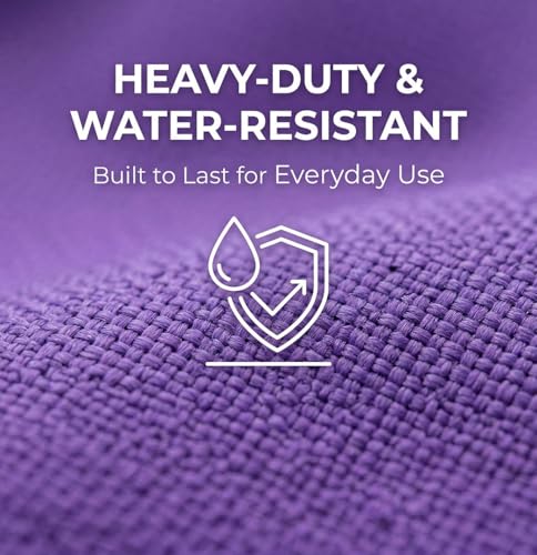 Drink Carrier Bag 4 Compartment Family Size Insulated Water Bottle Holder & Tumbler Tote with Adjustable Strap Nylon Organizer Caddy with Front Pocket for Picnic No-Spill for Car (Purple)