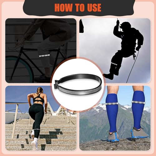 High Reflective Cycling Trousers Clips, 4 Pcs Bike Ankle Reflective Clip Outdoor Cycling Reflective-Gear Pant Cuff Clips