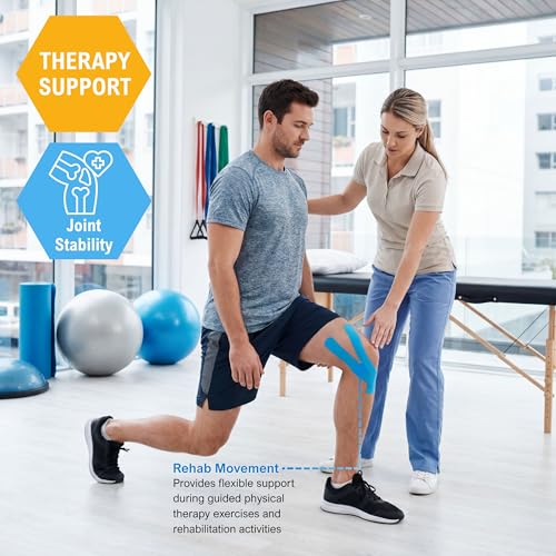 MED PRIDE Kinesiology Tape Roll 2 in x 16.4 ft,Breathable,Latex-Free,Blue - color: Blue