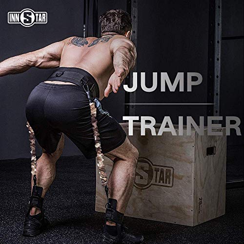 INNSTAR Vertical Jump Trainer for Volleyball Basketball Home Gym, Jump Machine Resistance Bands, Easy to Carry, Adjustable Jump Training Equipment - color: Desert-120LB