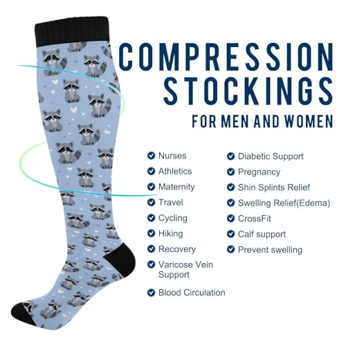 Wusikd Cute Penguin Compression Socks for Women and Men Circulation Long Socks for Athletic Running 1 - color: Multi 3