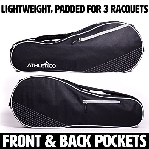 Athletico Tennis Bag and Racketball Bag - Tennis Bags for Women and Men to Hold Tennis Racket, Racquetball Racket, Pickleball Paddles and Other Equipment or Gear