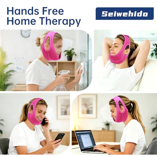 Wisdom Teeth Ice Pack Head Wrap Jaw Face Ice Pack with 4 Gel Packs - color: Hot Pink #2