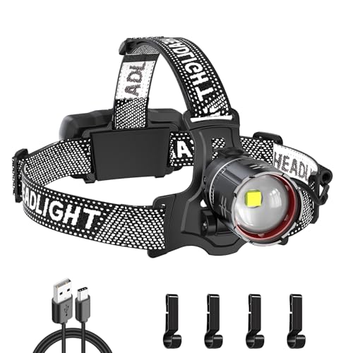 ATDOALL Rechargeable LED Headlamp, Super Bright High Lumen Head Lamps - color: 1 Pack