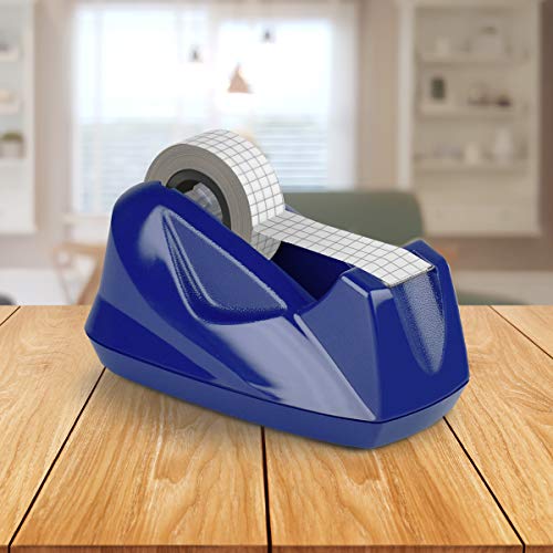 Acrimet Desktop Tape Dispenser, Premium, Non-Skid Base, Plastic, Deep Blue