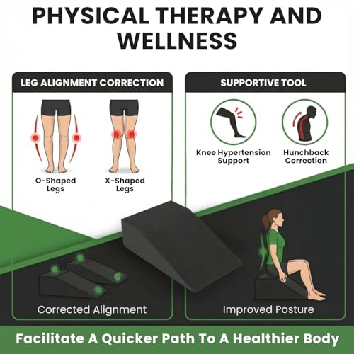 2 Pack Squat Wedge Blocks, Heel Elevated Squat Slant Board for Weightlifting, Calf Stretching, Mobility and Balance