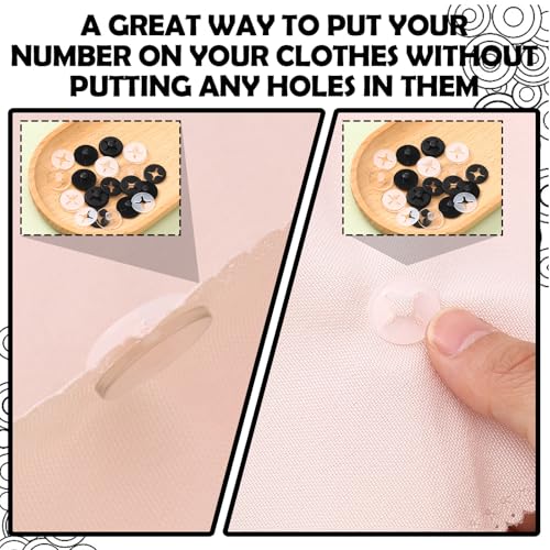 Wavwavw 12 Race Bib Clips Running Number Holder - color: Black, White, Green