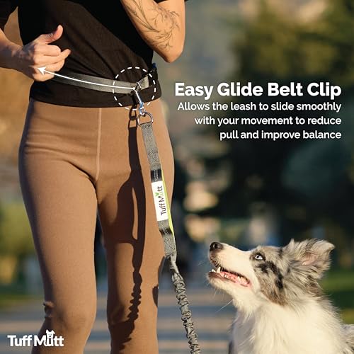 Tuff Mutt Waist Hands Free Dog Leash for Walking Running Hiking - color: Purple