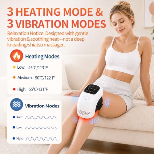 Cordless Knee Massager with Heat and Vibration for Pain Relief