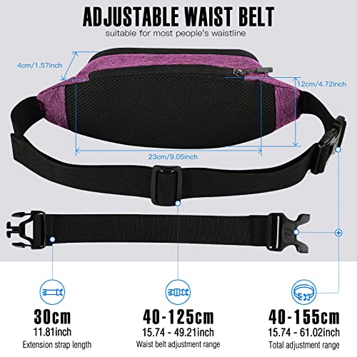WATERFLY Small Fanny Pack Crossbody Lightweight Waist Bag for Woman Man - color: Purple