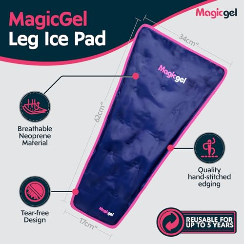 Magic Gel Leg Ice Pack - Professional Cold Therapy - Wrap Around Shin Ice Packs - Full Leg Ice Pack Wrap Around Entire Leg - Cool Down Your Legs Shins Hamstrings - Ice Packs Sleeve - style: Leg Ice Pack