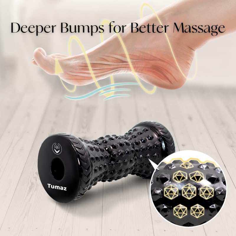 Tumaz Foot Roller for Deep Tissue Massage & Reflexology - color: Black