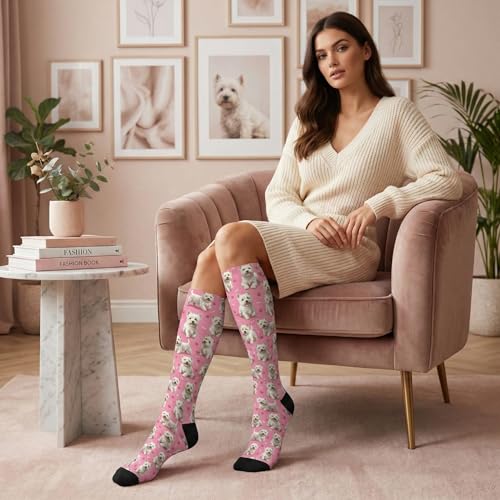 Cute Dog Compression Socks Women Men, Dog Lover Gift - color: Westie