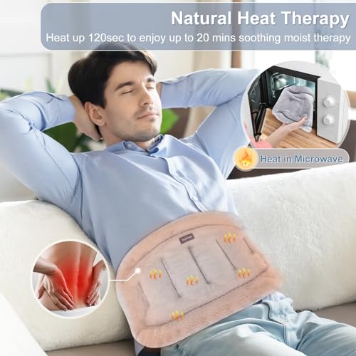 SuzziPad Microwave Heating Pad for Back & Lumbar Discomfort, Grey - color: Gray