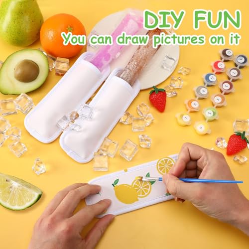 JANYUN Ice Pop Sleeves, 24 Pcs Sublimation Blanks Popsicle Holder - color: White