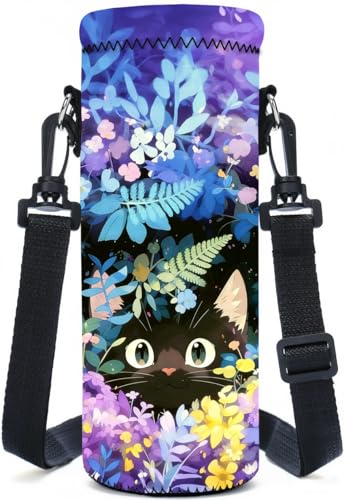 Neoprene Water Bottle Carrier Bag with Adjustable Strap, Insulated Bottle Holder for 24oz Bottles, Lightweight & Washable Bottle Sling for Walking, Hiking, Gym - color: XM-SHT-003