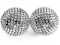 2X Spiky DBT Skill Balls | Magnetic Stress Relief Balls | Spiky Massage Balls for Relaxation, Tension Release, Focus & Mobility (Silver, 2 Inch) - color: Silver, size: 2 inches