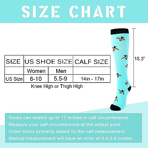Junely Compression Socks for Women Knee High Stockings Funny Cute - color: A07bee