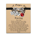 MYOSPARK Racing Gift Racing Bracelet Racing Enthusiast Gift Racing Flag Charm Jewelry Race Day Gift Drag Racing Gift - color: Racing Card BR