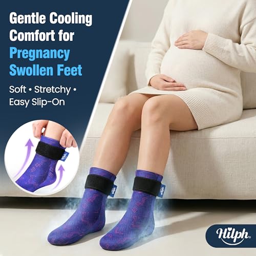 Hilph Ice Pack Socks for Full Foot Pain Relief 2Pcs, Hot Cold Therapy Socks - style: Blue