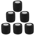Self-Adherent Grip Tape Wrap - Lyuxzad 6 Pack Cohesive Bandage Wrap 2" x 5 Yards Machine Wrap Cover Elastic Bandage Rolls Self Adhesive Tape Strong Sports Tape Black Bandage Rolls Athletic Tape - size: 6pcs