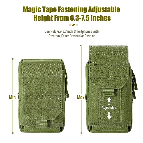 SOWHUP Tactical Molle Pouch Cell Phone Pouch Holster Small Utility EDC Pouch Gadget Organizer Bag - color: Army Green1