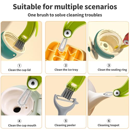 3 in 1 Cup Lid Gap Cleaning Brush Set, 3PCS Multifunctional Bottle Cleaner Bottle Cleaning Brush for Bottle Gaps Home Kitchen Cleaning Tools - color: 3 Colors