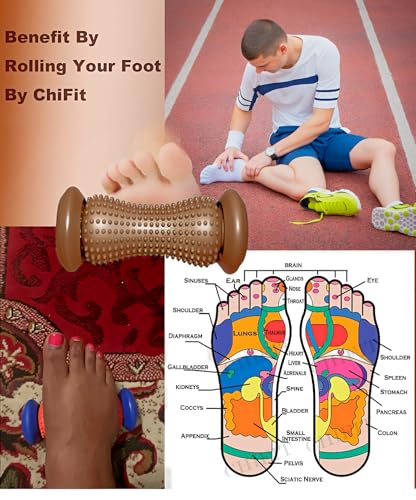 ChiFit Manual Foot Massager Roller for Plantar Fasciitis Relief, Portable Deep Tissue Muscle Massage Roller for Foot Arch and Heel Pain, Effective Reflexology Tool Relax The Nerves (Coffee) - color: Coffee