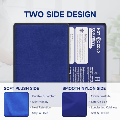 Gel Soft Flexible Ice Pack for Injuries - 1 Pack (Large: 10.5"x14.5") Reusable Hot & Cold Compress for Pain Relief, Freezer Cold Pack for Hip, Shoulder, Knee - Cooling Gel Pad for Swelling, Bruises