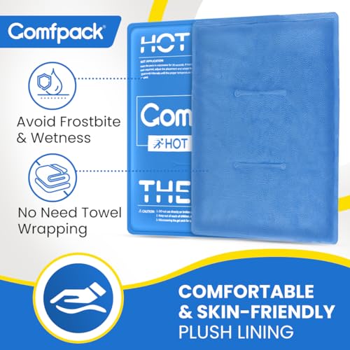 Comfpack Soft Ice Packs for Injuries Reusable, Double Side Hot Cold Therapy - size: 11.2×14.7 Inch